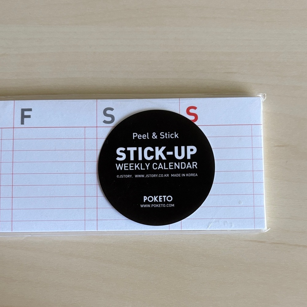 POKETO - peel & stick weekly calendar